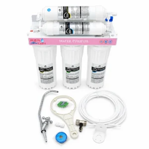 ម៉ាស៊ីនចម្រោះទឹក Aqua Cares UF-06 ចំនួន 6 ដំណាក់កាល ជាមួយក្បាលរ៉ូប៊ីណេ បំពង់ សោបើកសំបកតម្រង និងគ្រឿងដំឡើង