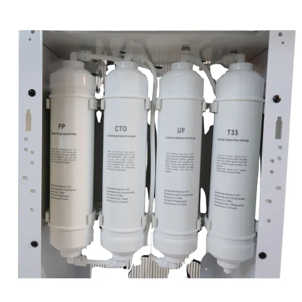 PP, CTO, UF and T33 cartridges inside the INV-LS-31-UF standing water purifier
