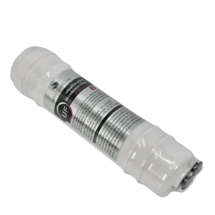 FLT-UF-10 white inline ultrafiltration membrane cartridge, angled view